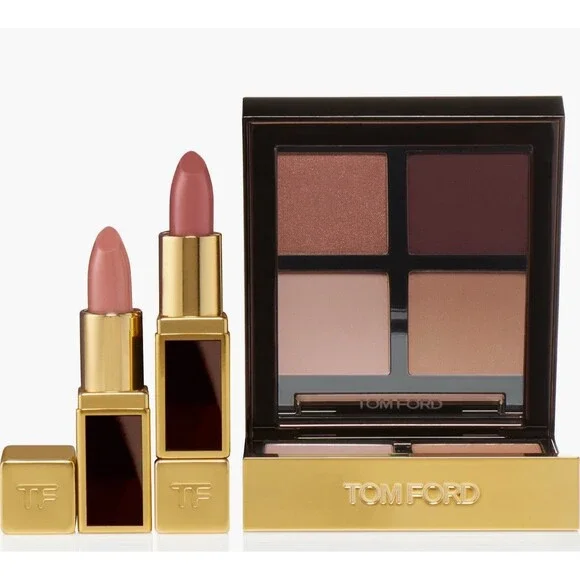 Tom Ford IRIS BRONZE Eye Quad + CASABLANCA SPICED HONEY Mini Lip Color Set NIB - Picture 8 of 14
